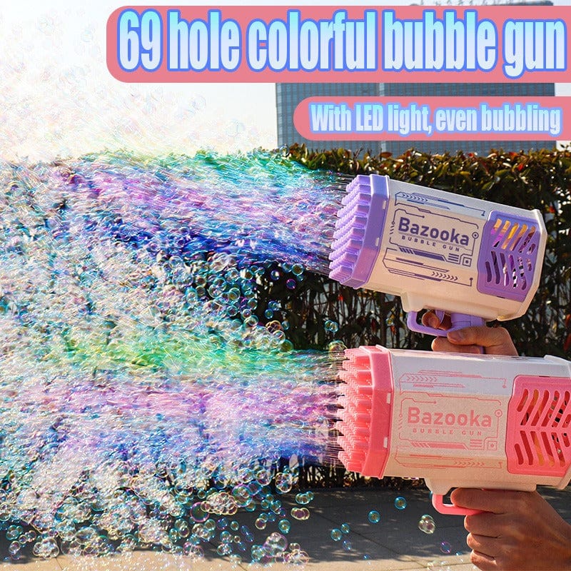 Bubble Gun With Colorful Led Lights 40 Holes